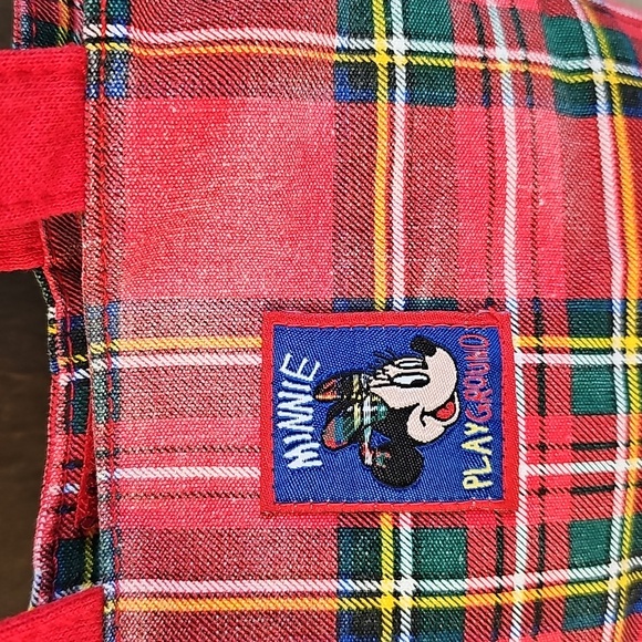 Vintage Disney Store Plaid Mickey & Minnie Mouse Hoola Hoop Small Handbag - Picture 9 of 17